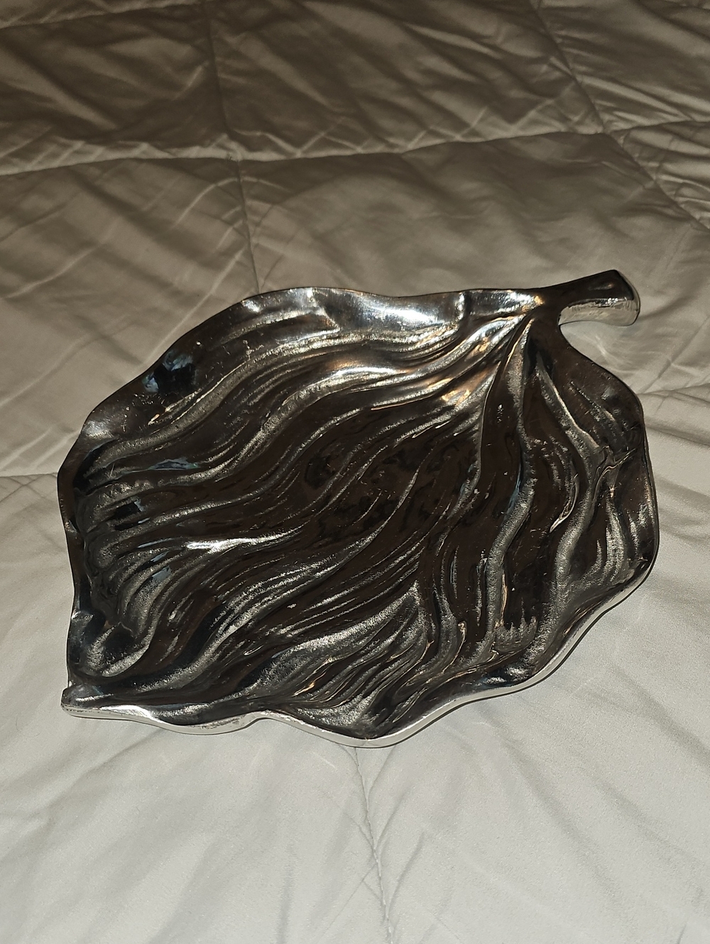 Silver Leaf Decorative Tray - Home Accents Catch-All Vintage